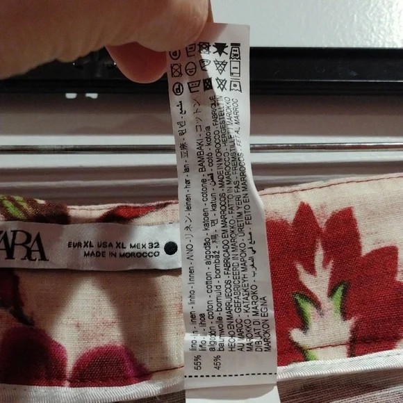 Zara Linen Blend Resort Set Printed Wide Leg Pants XL Tunic Dress M/L Boho - Picture 17 of 17